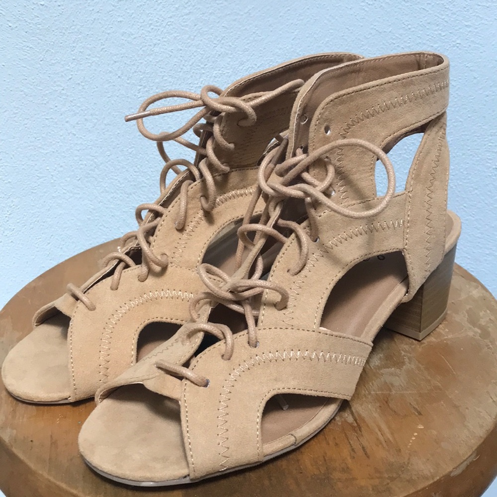 lace up suede sandals